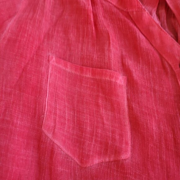 IN STudio Women Top Plus Size 3X Pink Button Up Lagenlook Lightweight Boho 17458 - Picture 4 of 13